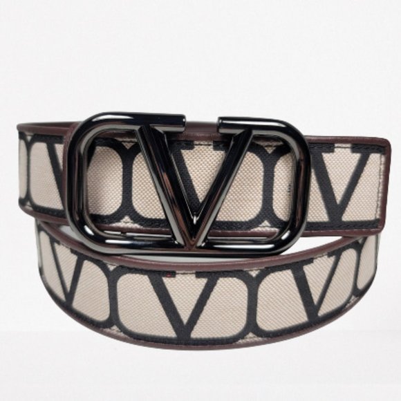 VALENTINO GARAVANI  Toile Iconographie Belt / Size 80/32 - Picture 1 of 7